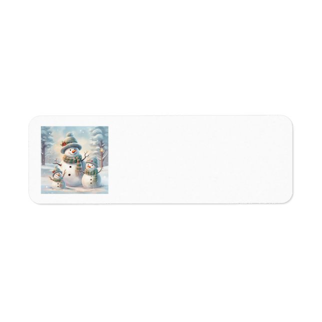 Étiquettes de adresse de la famille Snowman (Devant)