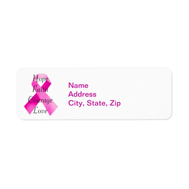 Étiquettes de adresse de la foi en ruban rose (Devant)