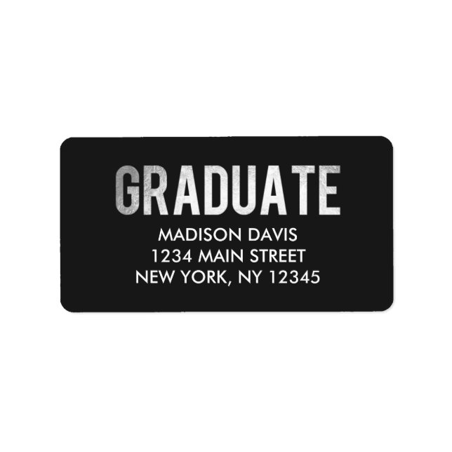 Étiquettes de adresse de la graduation Silver Foil (Devant)