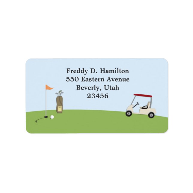 Étiquettes de adresse de la livraison de golf (Devant)