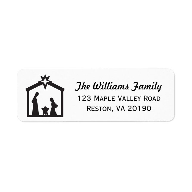 Étiquettes de adresse de la Nativité de Noël (Devant)