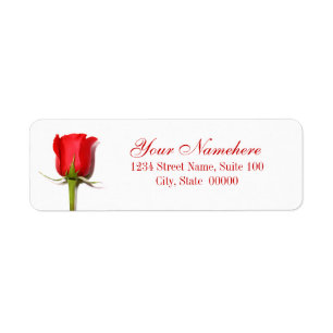 Étiquettes de adresse de la Rose rouge