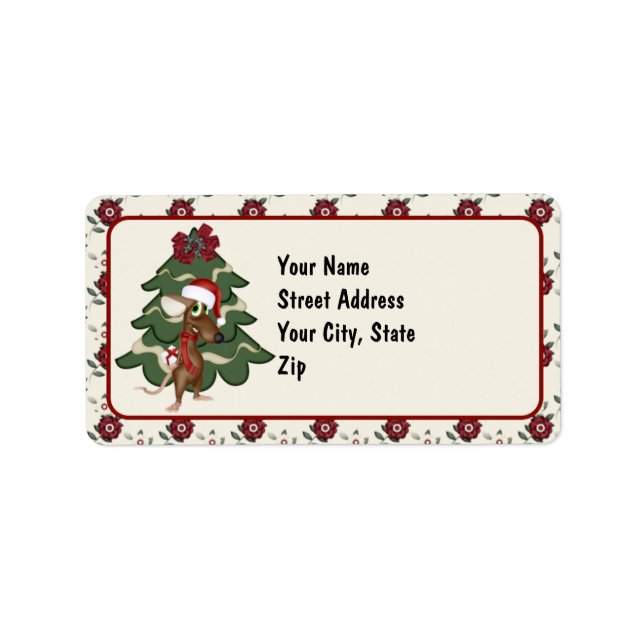 Étiquettes de adresse de la souris de Noël (Devant)