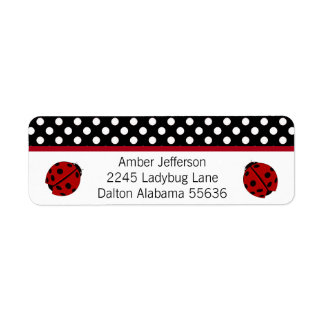 Étiquettes de adresse de Ladybug et Polka-dot