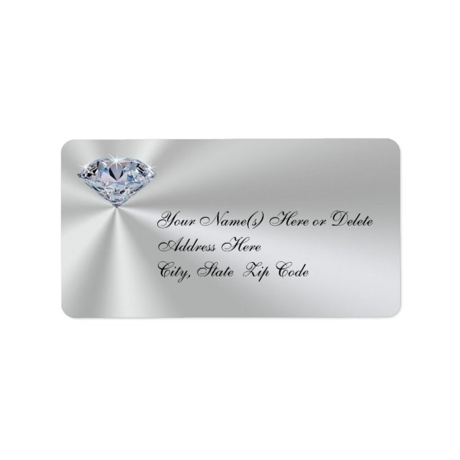 Étiquettes de adresse de l'anniversaire du diamant (Devant)