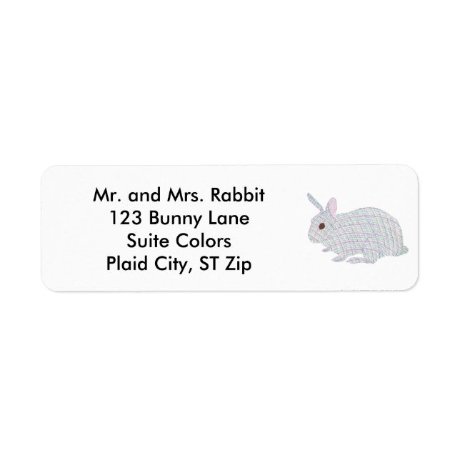 Étiquettes de adresse de lapin de lapin en plastiq (Devant)