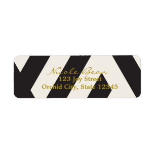 Étiquettes de adresse de l'invitation Black White 