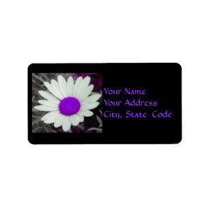 Étiquettes de adresse de marguerite (avec pourpre)