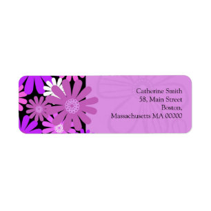 Étiquettes de adresse de marguerite violet