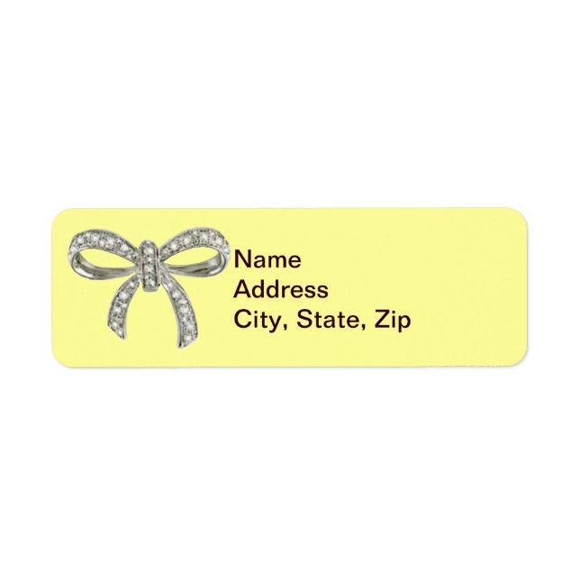 Étiquettes de adresse de Mariage de Bow Diamond Ja (Devant)