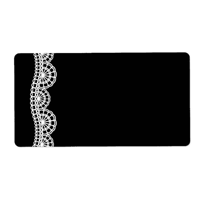Étiquettes de adresse de Mariage de dentelle noir  (Devant)