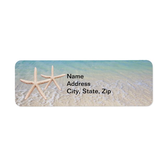 Étiquettes de adresse de mariage de Starfish Beach (Devant)