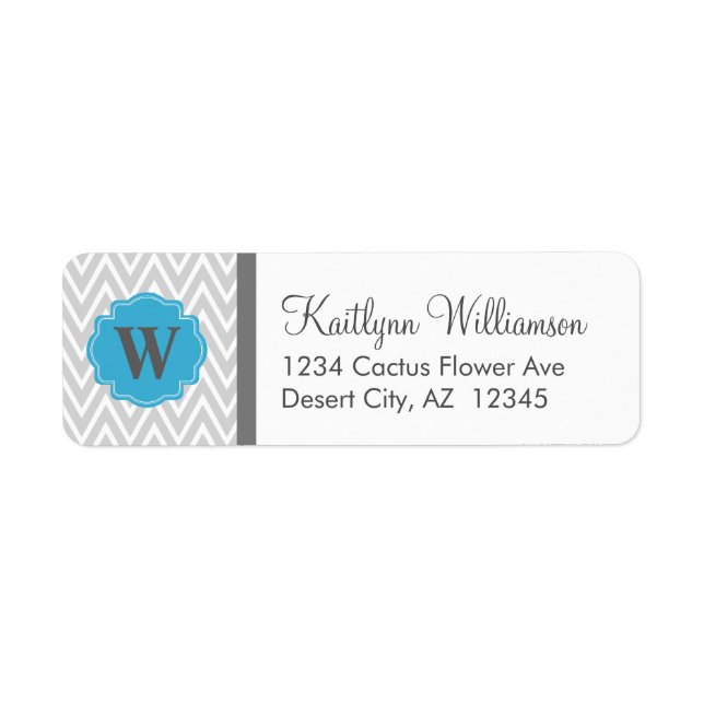 Étiquettes de adresse de monogrammes personnalisés (Devant)