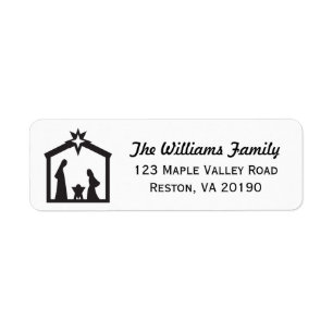 Étiquettes de adresse de nativité de Noël