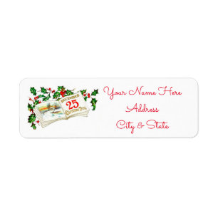 Étiquettes de adresse de Noël/25 décembre