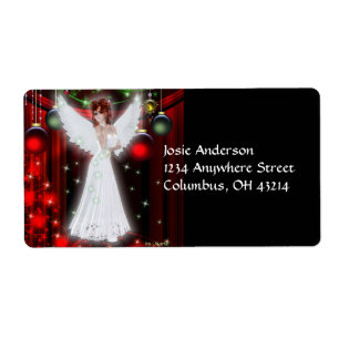 Étiquettes de adresse de Noël d'ange de vacances