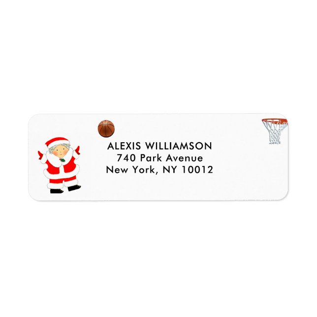 Étiquettes de adresse de Noël de basket-ball (Devant)
