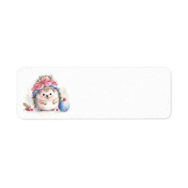Étiquettes de adresse de Noël de Hérisson (Devant)