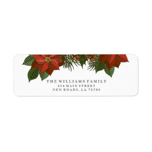 Étiquettes de adresse de Noël de Poinsettia