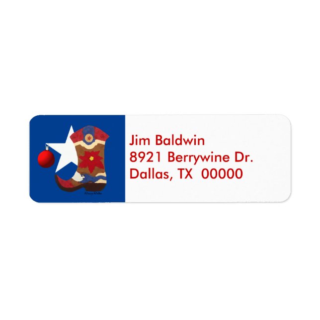 Étiquettes de adresse de Noël du Texas (Devant)
