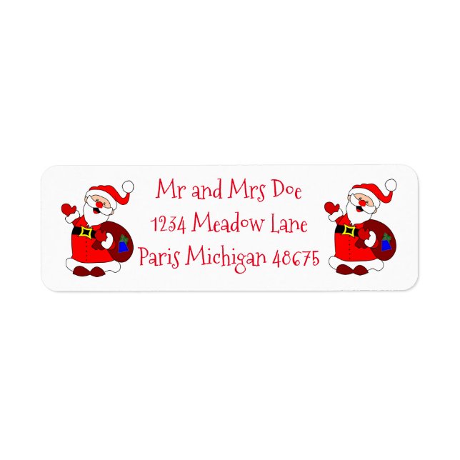 Étiquettes de adresse de Noël/Père Noël (Devant)