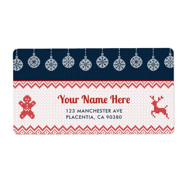Étiquettes de adresse de Noël pour les fêtes (Devant)