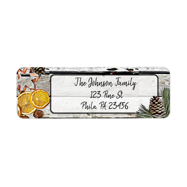 Étiquettes de adresse de Noël rustiques customisés (Devant)