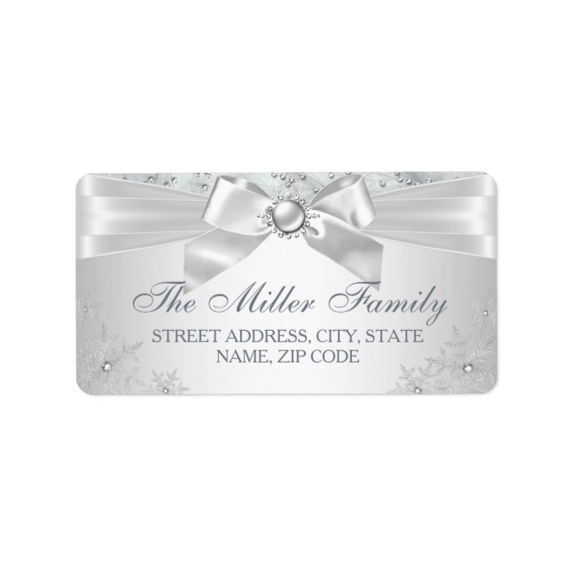 Étiquettes de adresse de Noël Silver Winter Wonder (Devant)