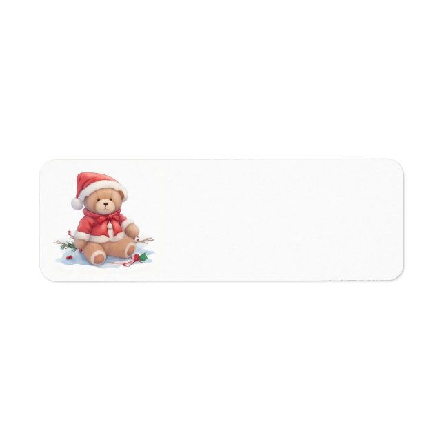 Étiquettes de adresse de Noël Teddy Bear (Devant)