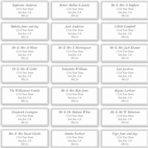 Étiquettes de adresse de nom d'invité préadressés