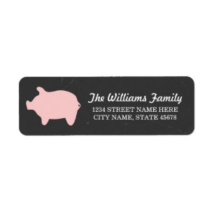 Étiquettes de adresse de Piggie de tableau/rose