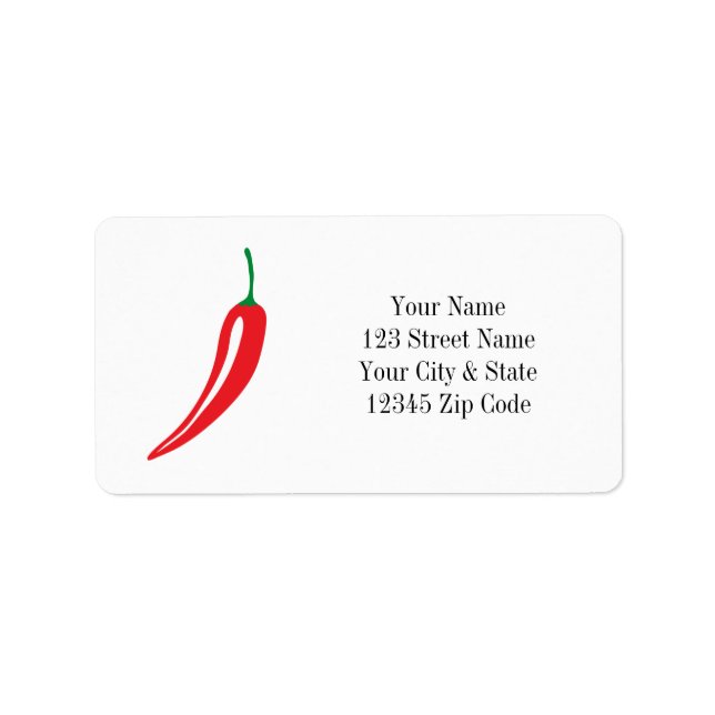 Étiquettes de adresse de piment rouge chaud (Devant)