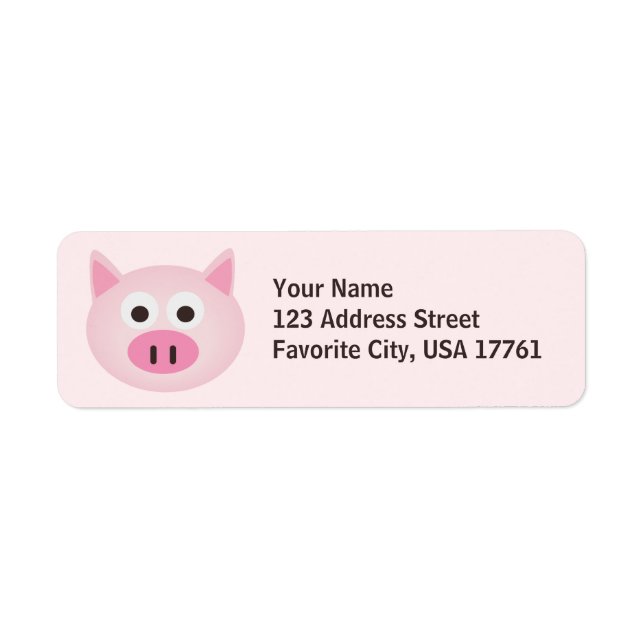 Étiquettes de adresse de porc rose (Devant)