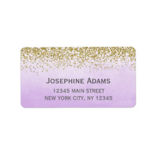 Étiquettes de adresse de pourpre et d'or
