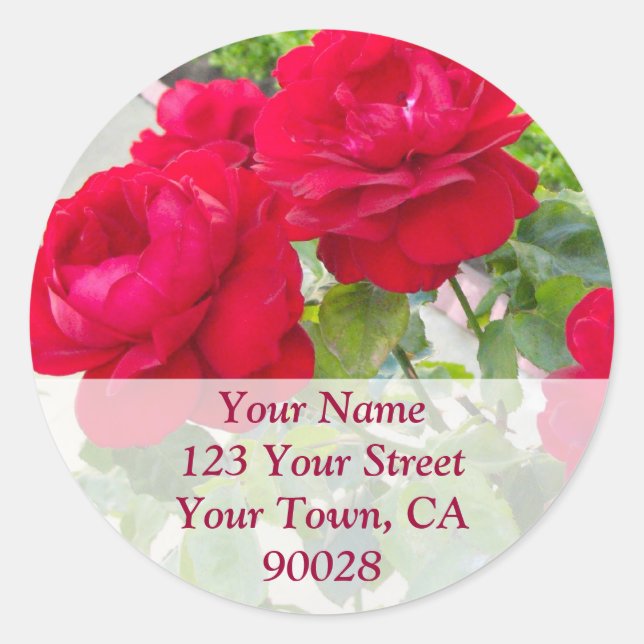 Étiquettes de adresse de Red Roses (Devant)