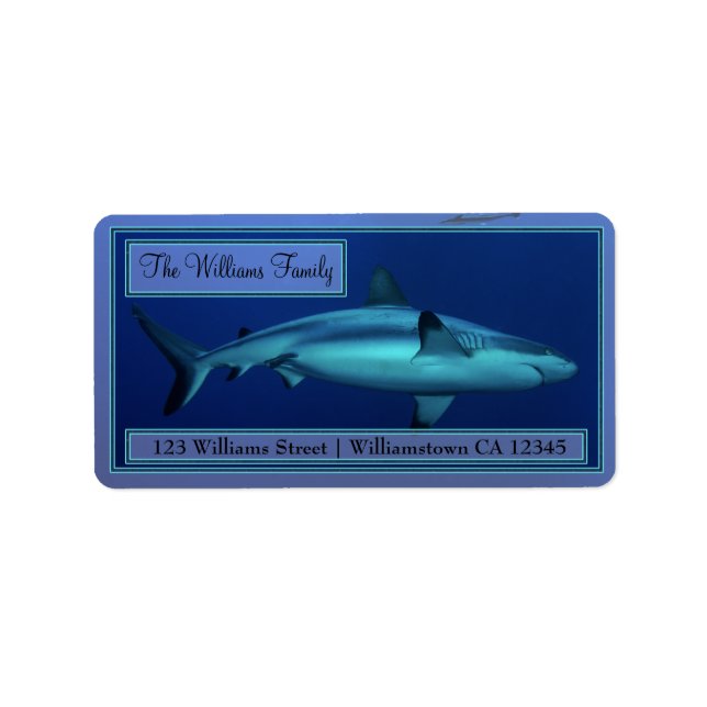 Étiquettes de adresse de requins gris récif (Devant)
