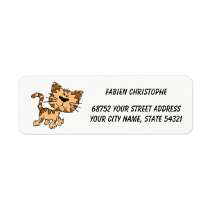Étiquettes de adresse de retour. Chat