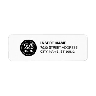 Étiquettes de adresse de retour de logo noirs et