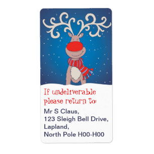 Étiquettes de adresse de retour de Noël bleus