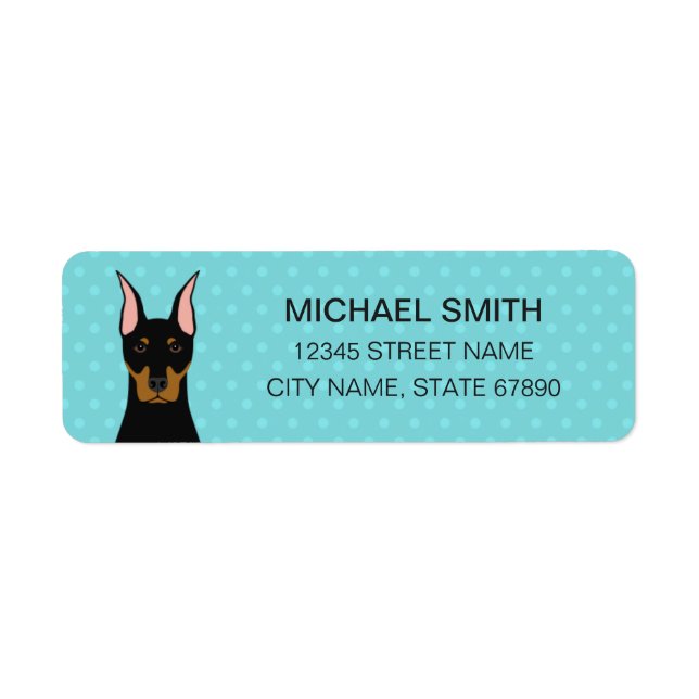 Étiquettes de adresse de retour de Pinscher de (Devant)