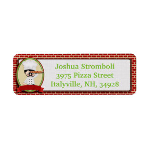 Étiquettes de adresse de retour de type de pizza