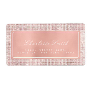 Étiquettes de adresse de retour d'or de rose de