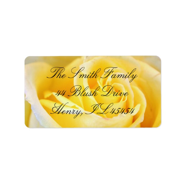 Étiquettes de adresse de rose jaune (Devant)