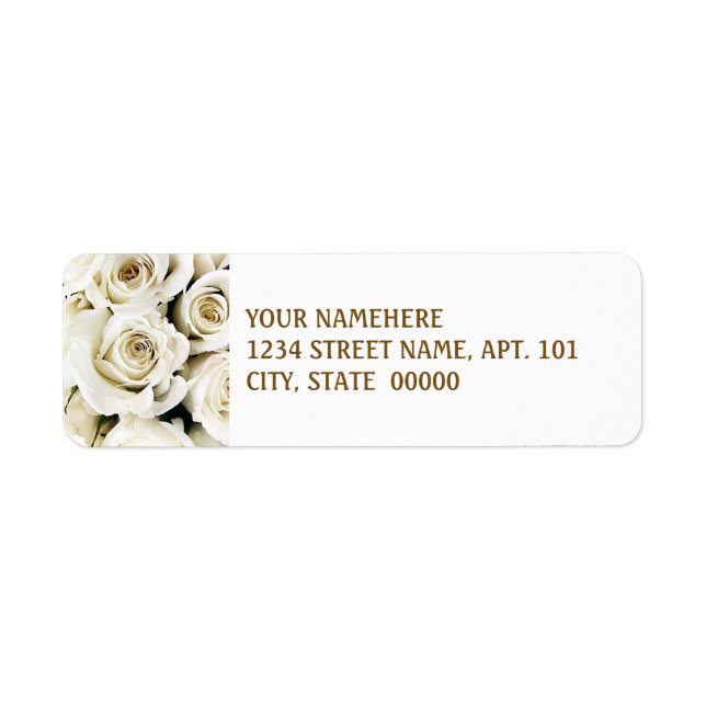 Étiquettes de adresse de Roses blanches (Devant)