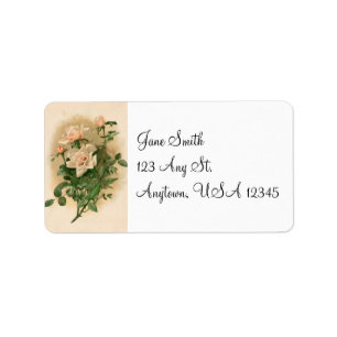 Étiquettes de adresse de roses vintages