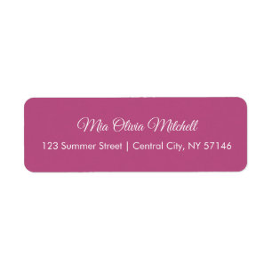 Étiquettes de adresse de script couleur rose viole