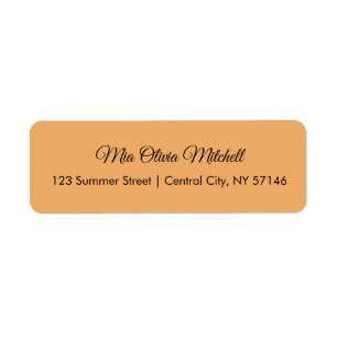 Étiquettes de adresse de script orange doux couleu