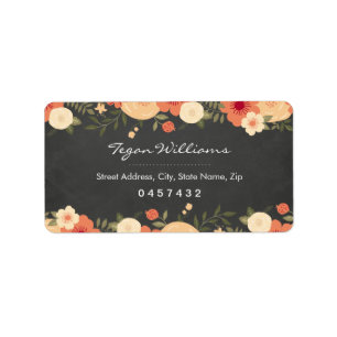 Étiquettes de adresse de tableau de bord floral mo