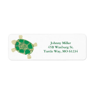 Étiquettes de adresse de tortue tachetée verte