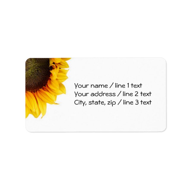 Étiquettes de adresse de tournesol du coin (Devant)